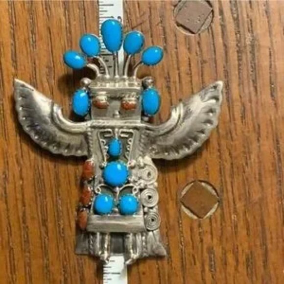 Navajo Vintage Sterling silver Eagle Dancer Kachina Pendan - Picture 4 of 6